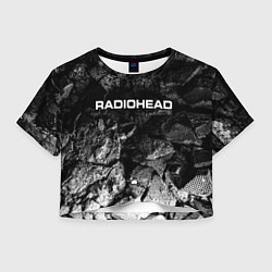 Футболка 3D укороченная женская Radiohead black graphite, цвет: 3D-принт