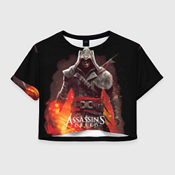 Женский топ Assassins creed огненный фон вокруг