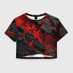 Женский топ Красные разломы черных камней