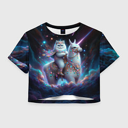 Женский топ Персидский кот верхом на альпаке