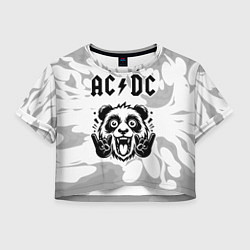Женский топ AC DC рок панда на светлом фоне