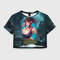 Футболка 3D укороченная женская League Of Legends Akali Kda, цвет: 3D-принт