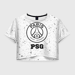 Футболка 3D укороченная женская PSG sport на светлом фоне, цвет: 3D-принт