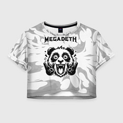 Женский топ Megadeth рок панда на светлом фоне
