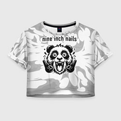 Женский топ Nine Inch Nails рок панда на светлом фоне