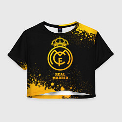 Футболка 3D укороченная женская Real Madrid - gold gradient, цвет: 3D-принт