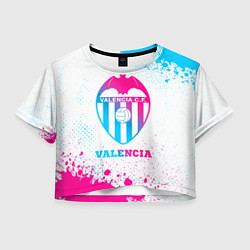 Футболка 3D укороченная женская Valencia neon gradient style, цвет: 3D-принт