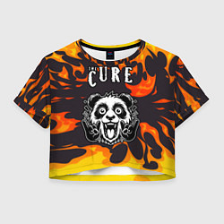 Женский топ The Cure рок панда и огонь
