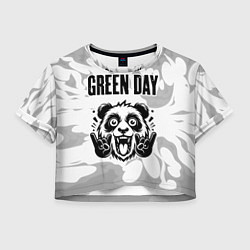 Женский топ Green Day рок панда на светлом фоне