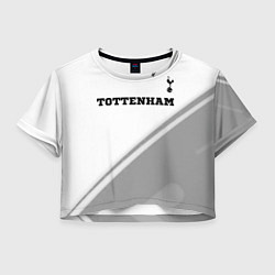 Футболка 3D укороченная женская Tottenham sport на светлом фоне посередине, цвет: 3D-принт