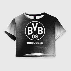 Футболка 3D укороченная женская Borussia sport на темном фоне, цвет: 3D-принт
