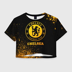 Футболка 3D укороченная женская Chelsea - gold gradient, цвет: 3D-принт