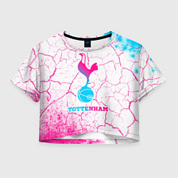 Футболка 3D укороченная женская Tottenham neon gradient style, цвет: 3D-принт