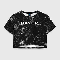 Футболка 3D укороченная женская Bayer 04 black ice, цвет: 3D-принт