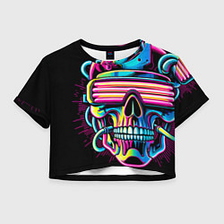 Женский топ Cyber skull - ai art neon