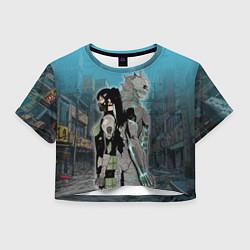 Футболка 3D укороченная женская Хибино и Аширо -Кайдзю номер 8, цвет: 3D-принт