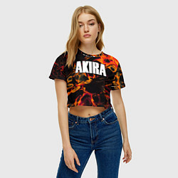 Футболка 3D укороченная женская Akira red lava, цвет: 3D-принт — фото 2