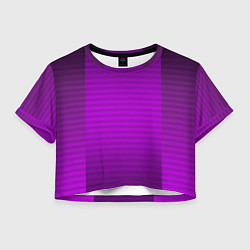 Футболка 3D укороченная женская Фиолетовый градиентный полосатый комбинированный у, цвет: 3D-принт
