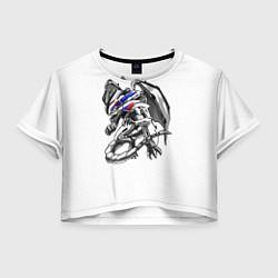 Футболка 3D укороченная женская BMW s1000rr dragon, цвет: 3D-принт
