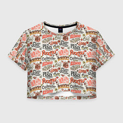 Футболка 3D укороченная женская Нецензурные слова, цвет: 3D-принт