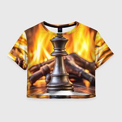 Женский топ Шахматы - король на фоне огня