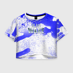 Футболка 3D укороченная женская Alan wake всплеск красок, цвет: 3D-принт