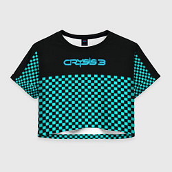 Футболка 3D укороченная женская Crysis logo crytek, цвет: 3D-принт