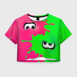 Футболка 3D укороченная женская Глаза монстров, цвет: 3D-принт