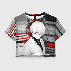 Футболка 3D укороченная женская Беловолосый гуль, цвет: 3D-принт
