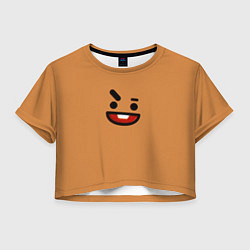 Футболка 3D укороченная женская BT21 Shooky, цвет: 3D-принт