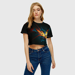 Футболка 3D укороченная женская Разлом плиты - абстрактная расщелина, цвет: 3D-принт — фото 2
