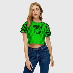 Футболка 3D укороченная женская Nirvana x Billie, цвет: 3D-принт — фото 2