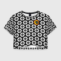 Футболка 3D укороченная женская Serious Sam logo pattern, цвет: 3D-принт