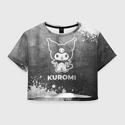 Футболка 3D укороченная женская Kuromi - grey gradient, цвет: 3D-принт