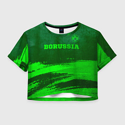 Футболка 3D укороченная женская Borussia - green gradient посередине, цвет: 3D-принт