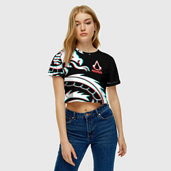 Футболка 3D укороченная женская Assassins Creed Shadows game, цвет: 3D-принт — фото 2