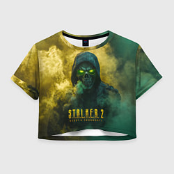 Футболка 3D укороченная женская Stalker 2 череп, цвет: 3D-принт