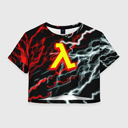 Футболка 3D укороченная женская Half life storm logo, цвет: 3D-принт