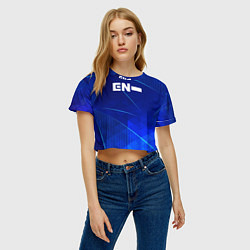 Футболка 3D укороченная женская Enhypen blue poly, цвет: 3D-принт — фото 2