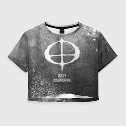 Футболка 3D укороченная женская Ozzy Osbourne - grey gradient, цвет: 3D-принт