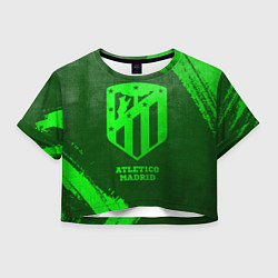 Футболка 3D укороченная женская Atletico Madrid - green gradient, цвет: 3D-принт