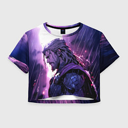 Футболка 3D укороченная женская Thor - Neon rain, цвет: 3D-принт