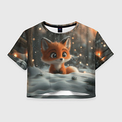 Женский топ Лисичка удивляется снегу