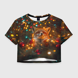 Женский топ Рыжая лисица в огоньках