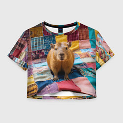 Женский топ Капибара и пэчворк