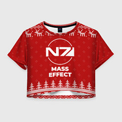 Женский топ Новогодний Mass Effect с оленями