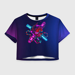 Женский топ Демон они неоновый