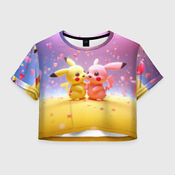 Женский топ Желтые и розовый Пикачу