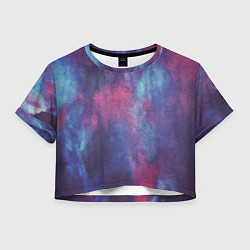 Футболка 3D укороченная женская Тай-дай космос, цвет: 3D-принт