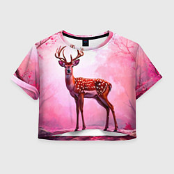Женский топ Олень в розовом свете